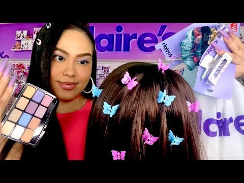 ASMR 90s Claire’s Girl SPOILS You @ Checkout | Makeup & Hair, Scalp Scratching, Makeover RP Cashier