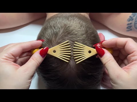 ASMR Scalp Massage & Brushing on Male – Deep Sleep & Stress Relief Triggers ( no talking )