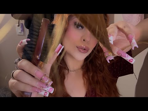 ASMR Brushing & Slicking Your Hair Back | Parting Sounds ✨ (No Talking)