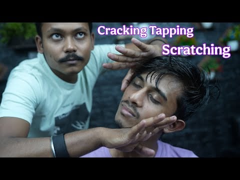 Deep Brain Bliss: Barber's Binaural Head Scratching & Tapping Massage ASMR for Sleep #neckcracking