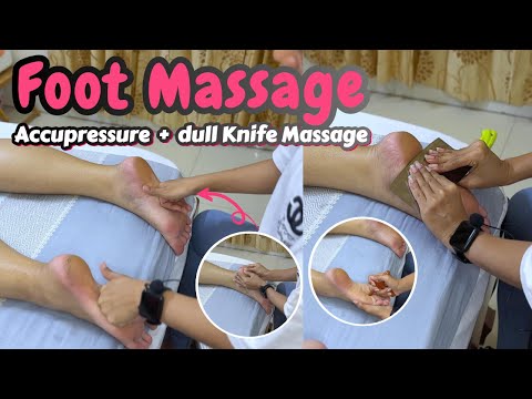 Relaxing Foot Massage with Dull Knife and Tools