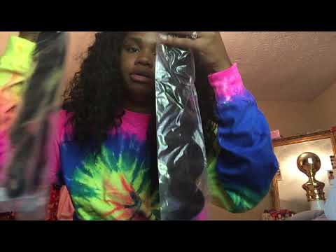 ASMR hair unboxing with gum + crinkling bags lol