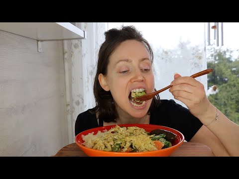 ASMR Whisper Eating Sounds | Veggie Stir Fry With Scrambled Eggs | Mukbang 먹방