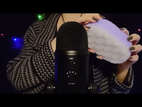 ASMR - Bath Sponge Squeezing, Scratching & Tapping [No Talking]