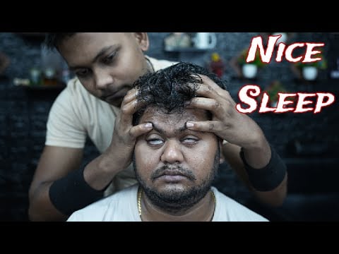 Indian Barber Smooth Forehead Tapping & Head Scratching Head Massage ASMR | Neck Cracking Massage