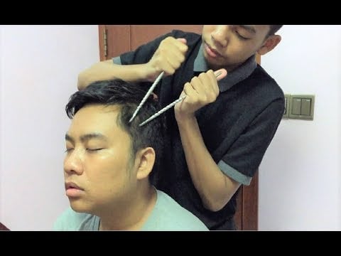 Powerful Chopsticks Head & Back Massage - ASMR Relaxing by Little Bro