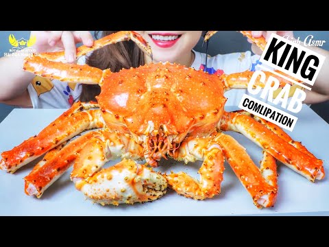 ASMR EATING KING CRAB COMLIPATION , EATING SOUNDS LINH ASMR