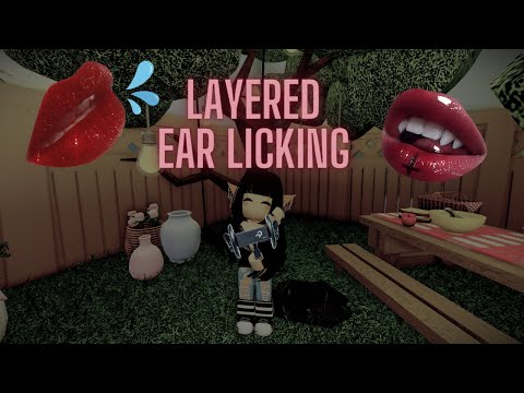 Roblox ASMR  💧Layered ear eating/licking (NO TALKING)💧