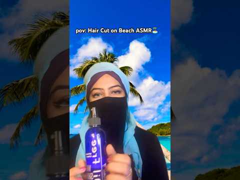 🏝️haircut on beach ASMR #asmr #makeup #visualtriggers #satisfying