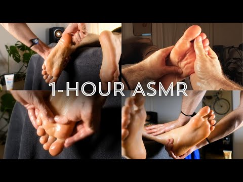 Relaxing 1-Hour Feet ASMR Massage Compilation | Better Sleep for People With Insomnia