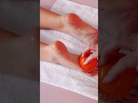 Relaxing Feet ASMR Massage with Oranges