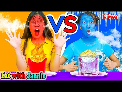 Hot VS Cold Food Challenge 뜨거운 차가운 음식 챌린지 Eat with Jannie