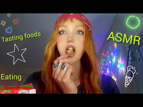 ASMR EATING, TASTING NEW FOODS