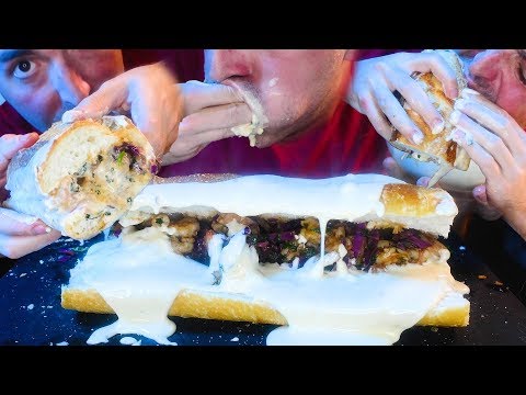 CHEESE SAUCE SPICY SHRIMP SANDWICH! * MESSY ASMR NO TALKING * | NOMNOMSAMMIEBOY