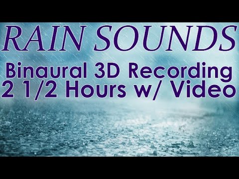 Rain Sounds For Sleep or Relaxation Background White Noise ASMR Binaural Ambient Recording