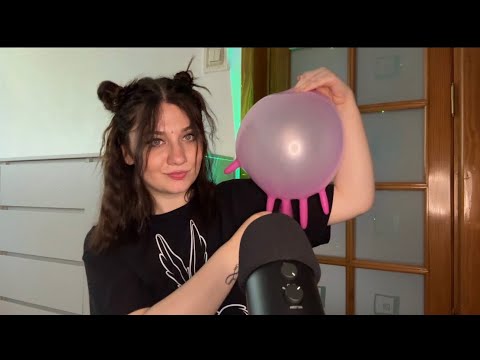 Gloves Asmr | Blowing and Popping Gloves 🧤♥️ MEGA Squeaky Sounds