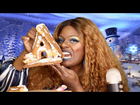 ASMR Gingerbread House Eating Sounds