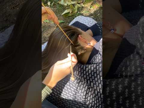 Scalp check with knitting needles #asmr