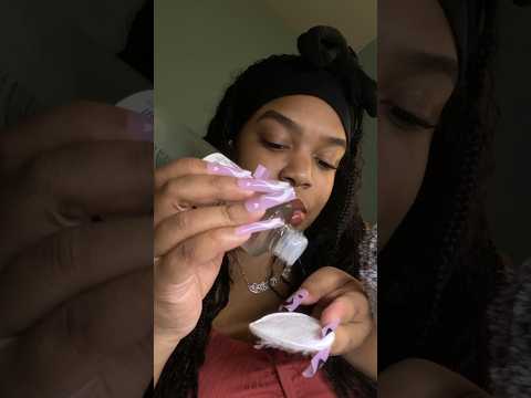 wiping your face 🧼 #asmr #shortscreator #shorts #asmrshorts #skincare #clips #longnails