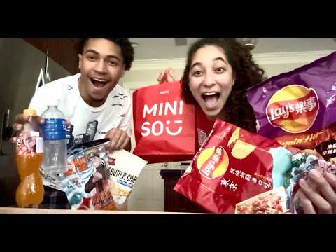 MINISO Snack Haul + Taste Test with my Youngest Brother (ASMR)
