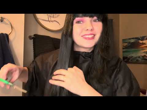 Haircut ASMR | Cape Sounds • Spray Bottle • Brushing • Kitchen Scissors ✂️ 