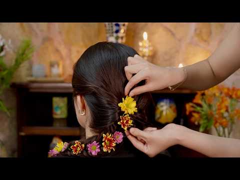 Relaxing Hair Treatment, Scalp Massage & Pampering with soft ASMR Whispering Sounds