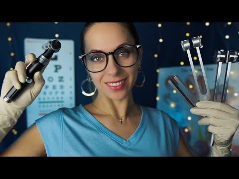 ASMR Ear Cleaning Doctor roleplay for sleep OTOSCOPE exam and RAIN