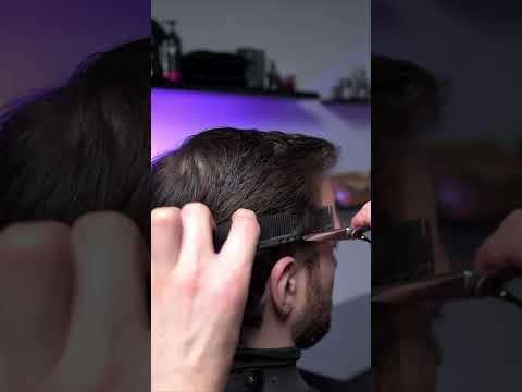 ASMR classic haircut with scissors