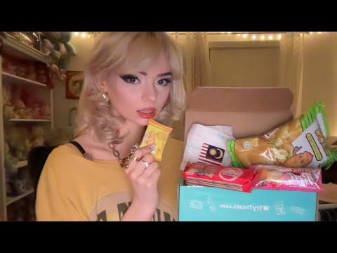 ASMR Trying International Snacks (sister ate my first sponsorship)