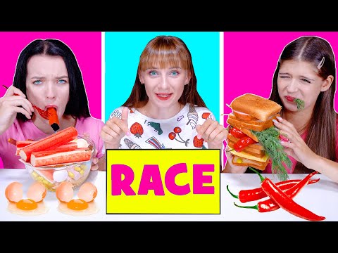 ASMR Cooking Race Challenge | Eating Sounds LiLiBu