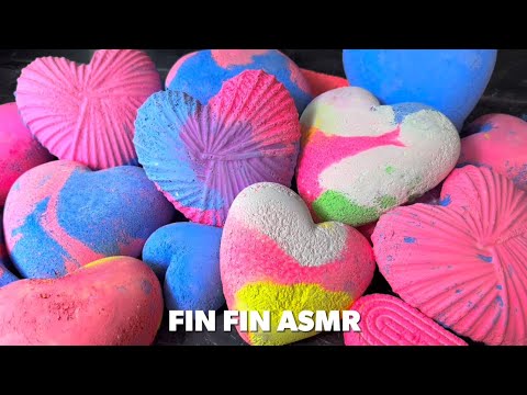 ASMR : Colorful Hearts Gym Chalk Crush #423
