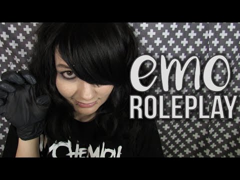 ASMR | Emo Roleplay | Piercing Your Lip | Gum Chewing | Whisper Lyrics