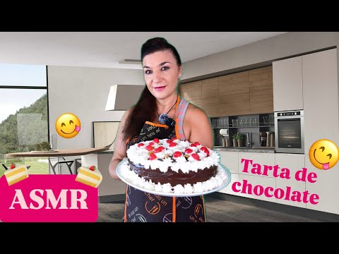 ASMR Te preparo una 🎂 tarta de zanahorias 🥕con chocolate  y la decoramos juntos 😋muy relajante 🎧🔊😴🎂