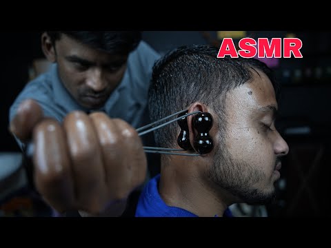 ASMR 3D Sound Ear Massage And Head Massage By Indian Barber | Neck Cracking Head Scratching Massage