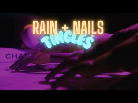 ASMR | How To Fall Asleep in Minutes | XL NAILS TAPPING Marble During Rainstorm | Rain Sounds
