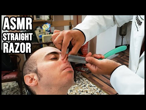 💈 MASTER of STRAIGHT RAZOR | Old School Italian Barber  🎧 DEEP ASMR SHAVING SOUNDS