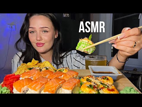 АСМР мукбанг роллы 😋 / записалась на губы 🫦 / asmr болталка 🫶🏽