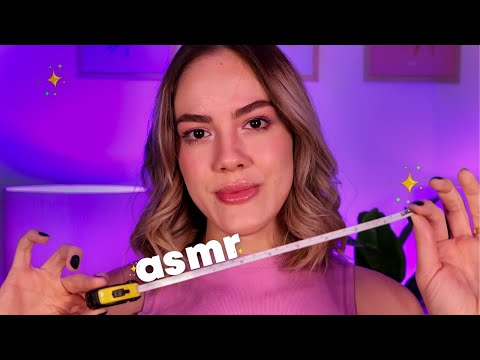 ASMR Medindo o seu rosto inteiro 😌✨ Voz suave e Atenção Pessoal