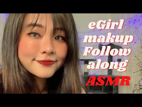 ♡ ASMR EGIRL MAKEUP | Following emi ASMR's Tutorial ♡