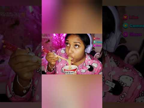 [ASMR] Hello Kitty Ramen Noodle Eating 🍜