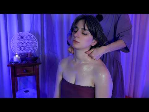 Butter Rub & Scalp Massage 💜 Deep Relaxation Soft Purple Light 💆🏻‍♀️ Cozy Lavender Real Person ASMR