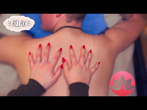 ASMR  No Talking Back Massage with Oil. ft my Husband