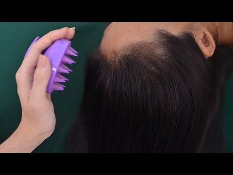 ASMR Hair Oil And Massage Your Scalp Using Shampoo Brush For Relaxation