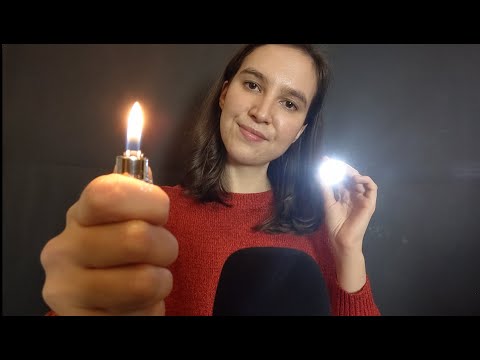 ASMR Light Triggers (Follow the light, tracing, bright torch & lighter)