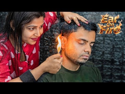 Extreme Fire Massage On Ear | Chaitali's Healing Fire Ear Massage | Ear & Head Massage ASMR With Oil