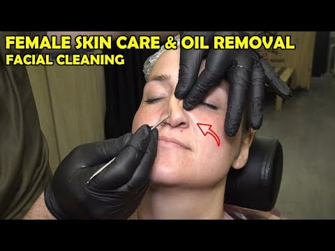 WORLD BEST FEMALE SKIN CARE TREATMENT & OIL NOSE REMOVAL & ASMR Face,Nose,Head,Sleep,Relax massage