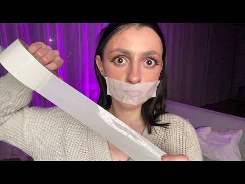 ASMR Shut my mouth duct tape 😜 Very sticky sounds 🤯