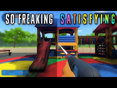 Oddly Satisfying ASMR | Cleaning up a playground 🧼 PowerWash Simulator | Soft spoken