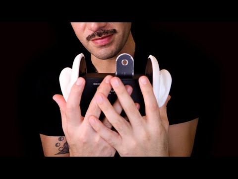 ASMR slow mouth sounds & soft ear caressing