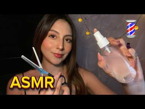ASMR ROLEPLAY / CORTE DE CABELLO INTENSO + PEINADO (rápido y agresivo)